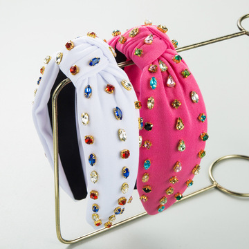 欧美新款时尚打结发箍气质轻奢镶钻百搭头饰优雅女士头箍跨境货源