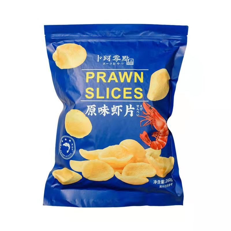 卜珂零点虾片超大包装零食膨化食品260克送小孩送女友食抖音膨化