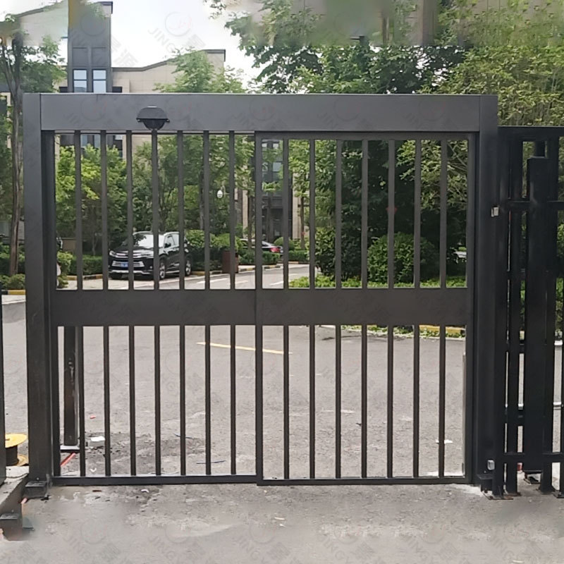 景源刷卡电动栅栏平移门小区智能人脸识别栅栏门禁通道缓冲平移门