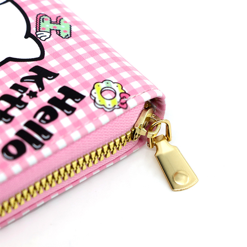 Customized Cute Cartoon Female Student Coin Purse Cartoon Kitty Hello Kitty Short Zipper Wallet Square Portable