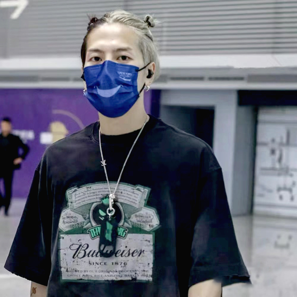 team wang王嘉尔万圣节印花复古夏季重磅纯棉宽松短袖t恤男女同款