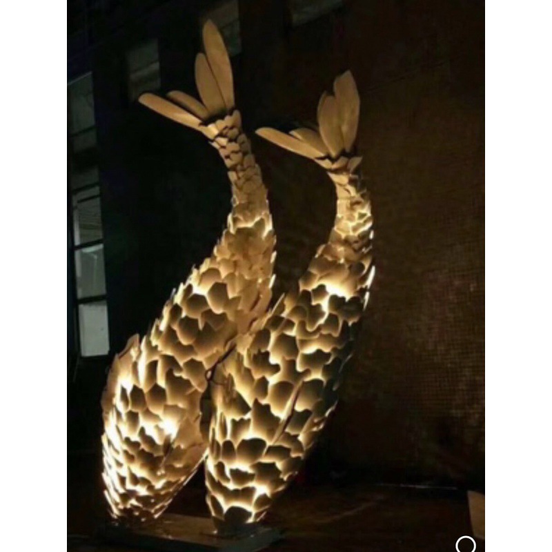 中式竹编鱼吊灯竹艺餐厅个性东南亚装饰木皮鲤鱼灯笼日式艺术鱼灯