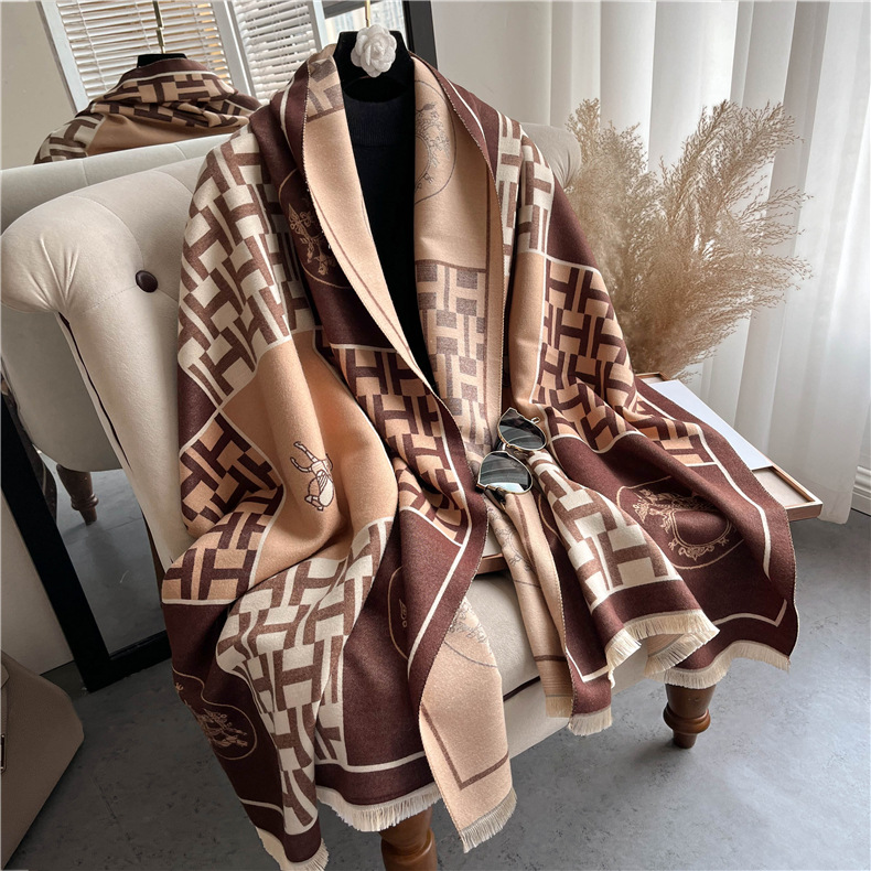 New Arrival of Autumn and Winter Scarf European and American Style Artificial Cashmere Scarf Women's 2022 Warm Scarf Fashion Shawl One Piece Dropshipping