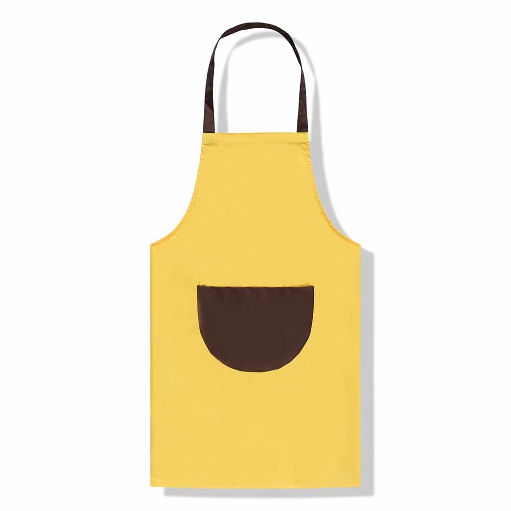 广告围裙定制logo家用罩衣半圆口袋撞色挂脖餐厅围裙厂家批发