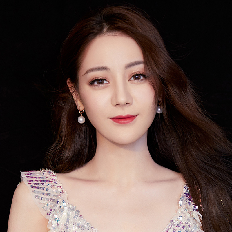 925银耳钉 迪丽热巴同款耳钩 巴洛克风格耳饰贝壳珍珠百搭银饰品