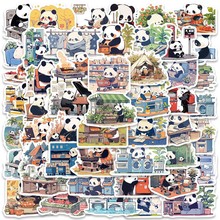 50张卡通熊猫生活日记贴纸行李箱电脑手机可爱贴画 panda sticker