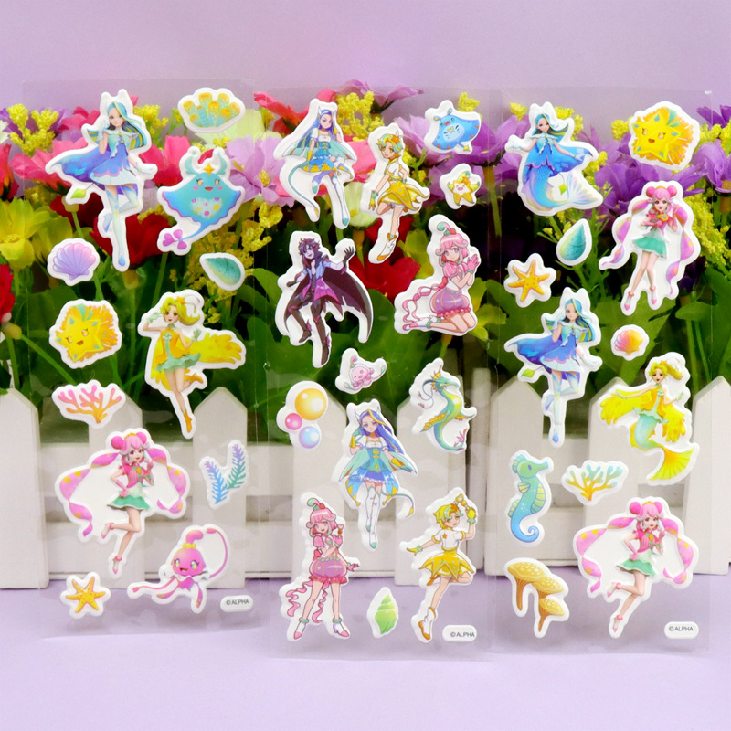 叶罗丽夜萝莉冰公主灵公主孔雀公主立体泡泡贴卡通贴纸粘贴纸贴画