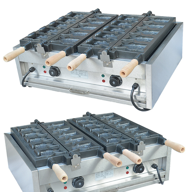 杰亿冰淇淋鲷鱼烧机商用燃气鲷鱼烧烤饼机单板/五条鱼烤鱼仔饼机