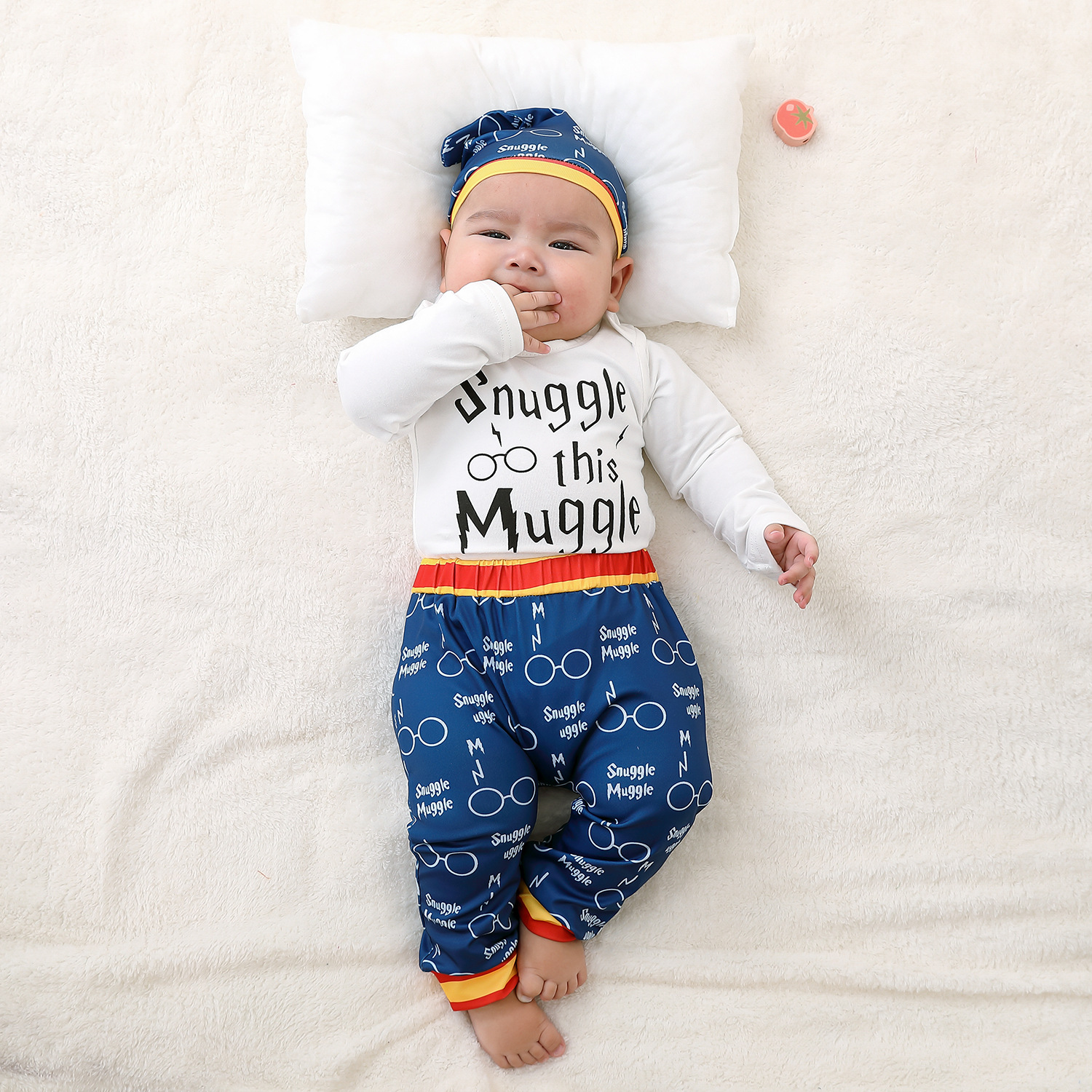 厂家直销 ins亚马逊爆款童装欧美风男童哈利波特哈衣三件套-阿里巴巴