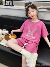 女童短袖套装夏装2024新款儿童韩版洋气短裤小女孩网红运动两件套