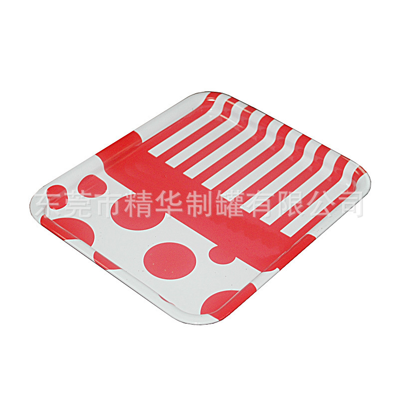 马口铁方形铁托盘 马口铁水果盘 饮食果盘食品盘 防滑方形铁盘子