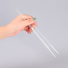 透明筷子创意玻璃耐热家用防霉餐具酒店商用水晶儿童练习厂家直销