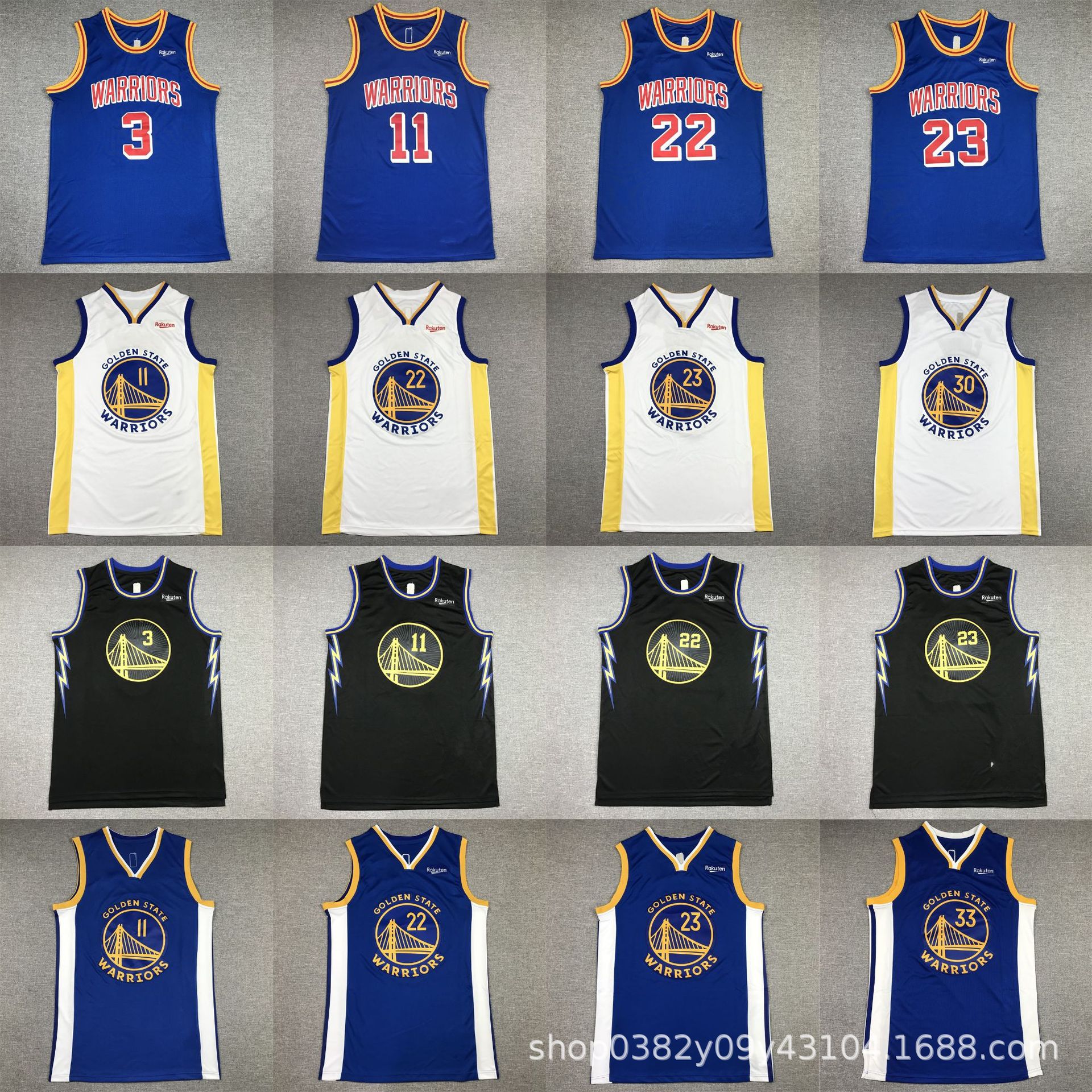 新赛季球衣warriors/金州勇士队篮球服#22维金斯#11汤普森#30库里
