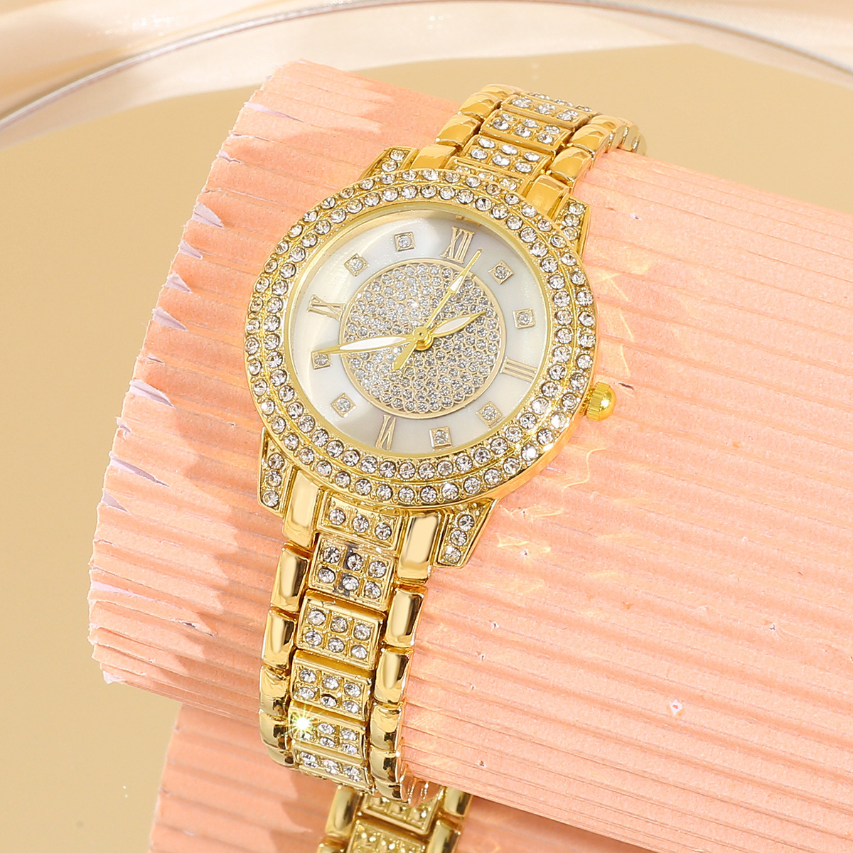 全新女士满天星水钻手表女 抖音新爆款镶钻手链女表批发直播供货