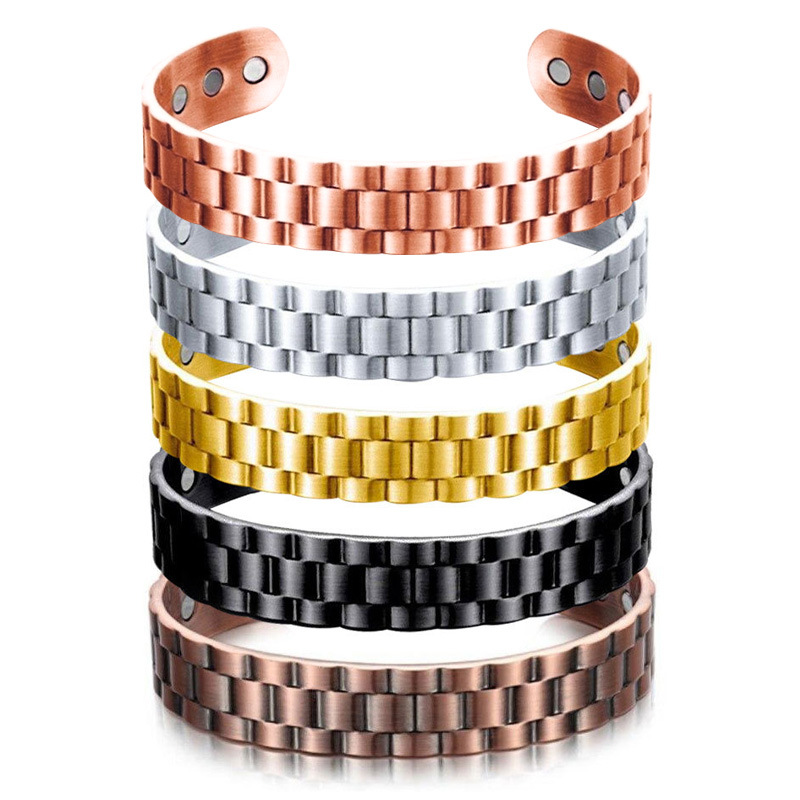 Yunjin Cross-Border New Arrival European and American Stylish Opening Adjustable Magnet Bracelet Ring Alloy Geometric Mesh Bracelet