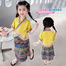 女童傣族服装夏季套装云南民族服亲子装日常泰式异域风情服中大童