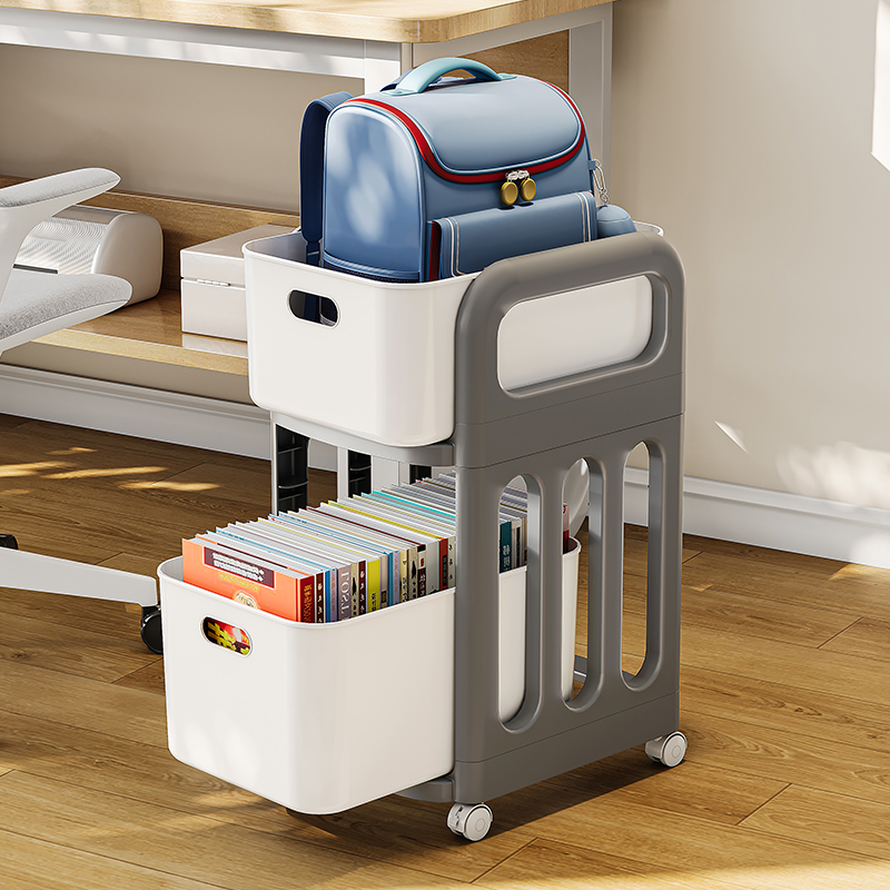 Schoolbag Storage Rack Movable Trolley Office Desk Book Storage Cabinet Student Schoolbag Storage Artifact