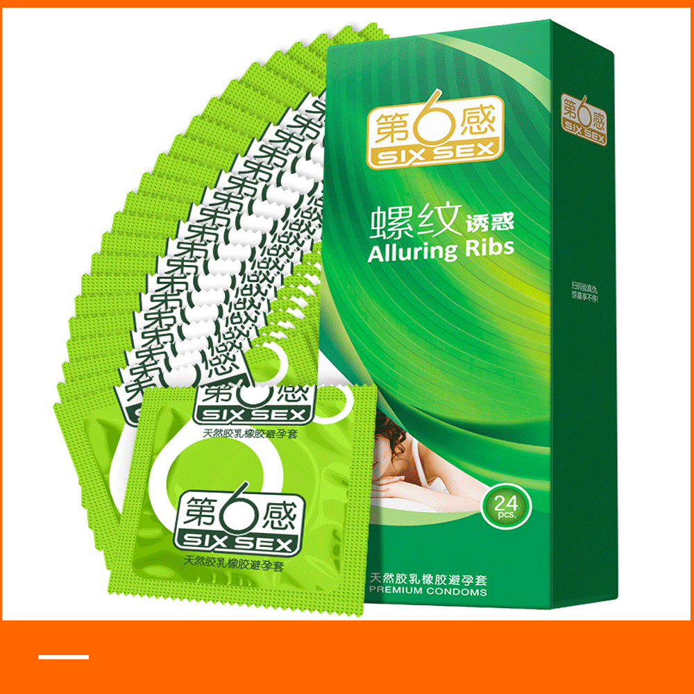 第6感螺纹诱惑避孕套3/10/24只装第6感安全套情趣用品批发一代发
