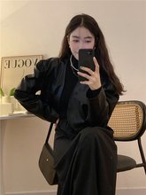 短款机车皮衣外套女春季2023新款韩系设计感小众宽松长袖夹克潮