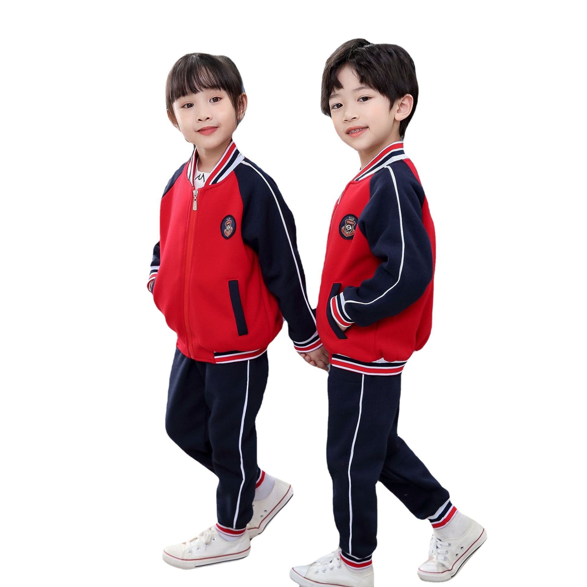 春秋冬装金光绒校服批发幼儿园服套装儿童秋冬季加绒卫衣校服班服