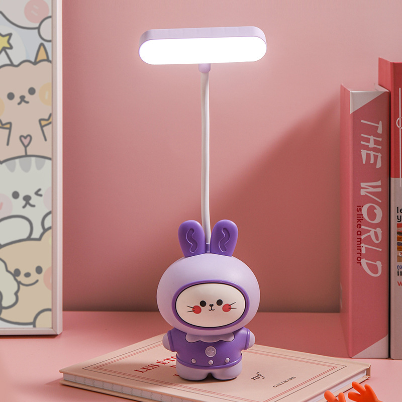 2023 New Cute Cartoon Mini Night Light Rabbit Cute Table Lamp Office Decoration Desktop USB Decorative Light