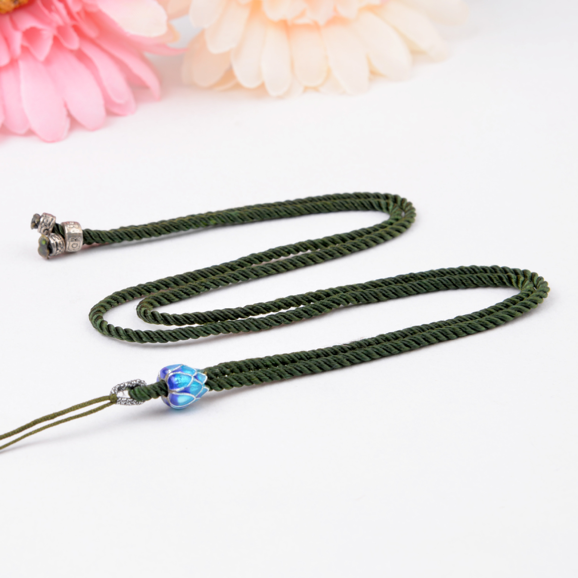 Milan Bracelet Cloisonne Lotus Handmade Braided Necklace Rope 2mm Exquisite Pendant Rope DIY Pendant Rope