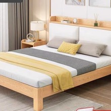 实木床1.5m软包单人床1.2出租房简易床架现代简约1.8米主卧双人床