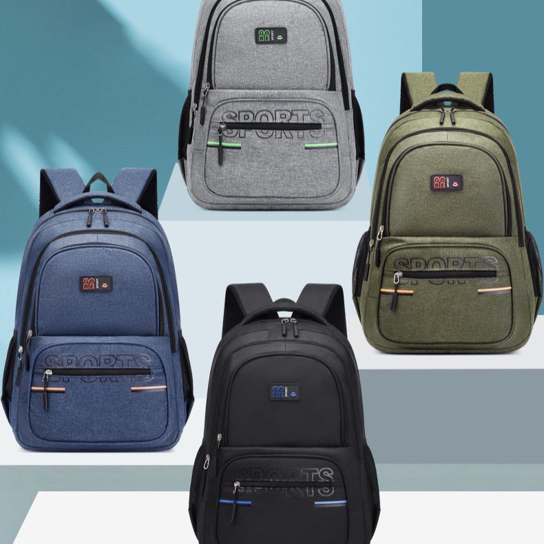 2023 New Schoolbag Pure Color Simple Casual Backpack Large-Capacity Backpack Business Commute Computer Bag School Bag