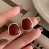 Claret senior Ear Studs A small minority temperament suit Chinese New Year Earrings Christmas Autumn and winter Earrings Ear clip