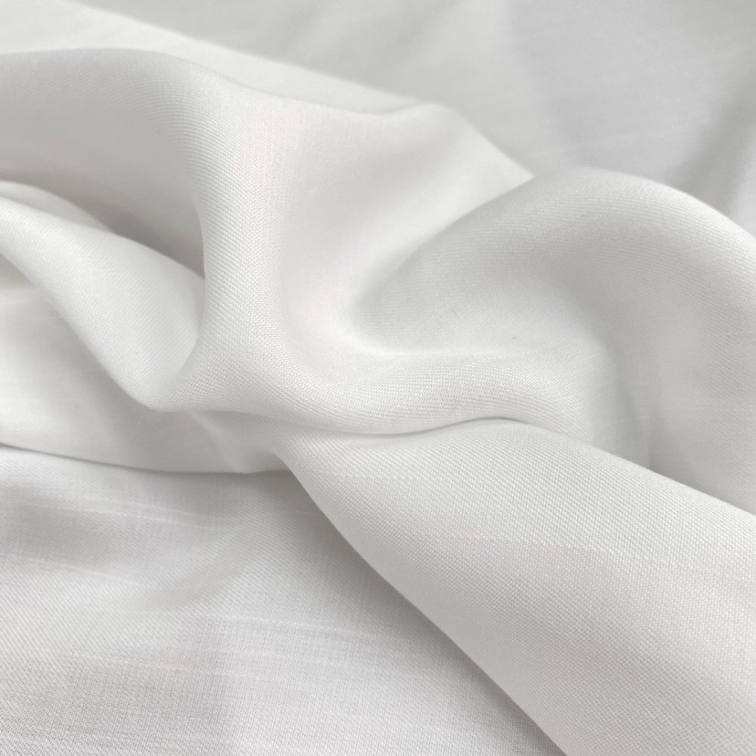 白色竹节精纺亚麻面料150宽幅 植物纤维服装布料柔糯亲肤透气