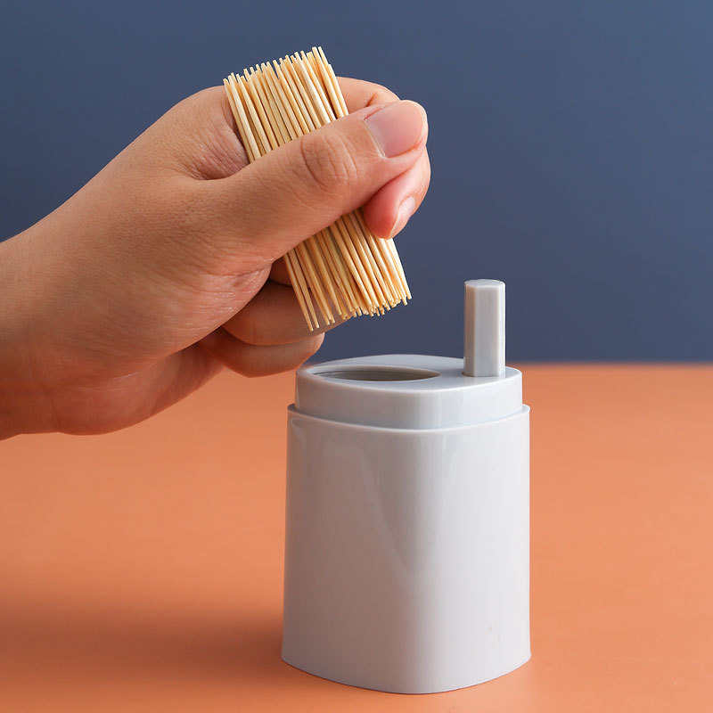 Creative Automatic Pop-up Toothpick Holder Household Toothpicks Storage Box Toothpick Bottle Press Type Toothpick Box Portable Toothpick Tin