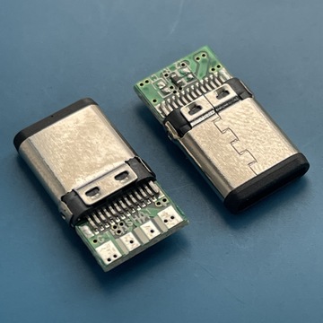 焊线type-c测试公头 带2.0板 4芯充电 数据 塑胶外露 3.1测试插头