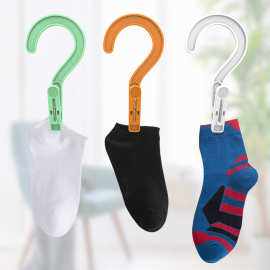 内衣夹自带挂钩无痕防风塑料家用功能性夹子两用加厚固定夹晾晒夹