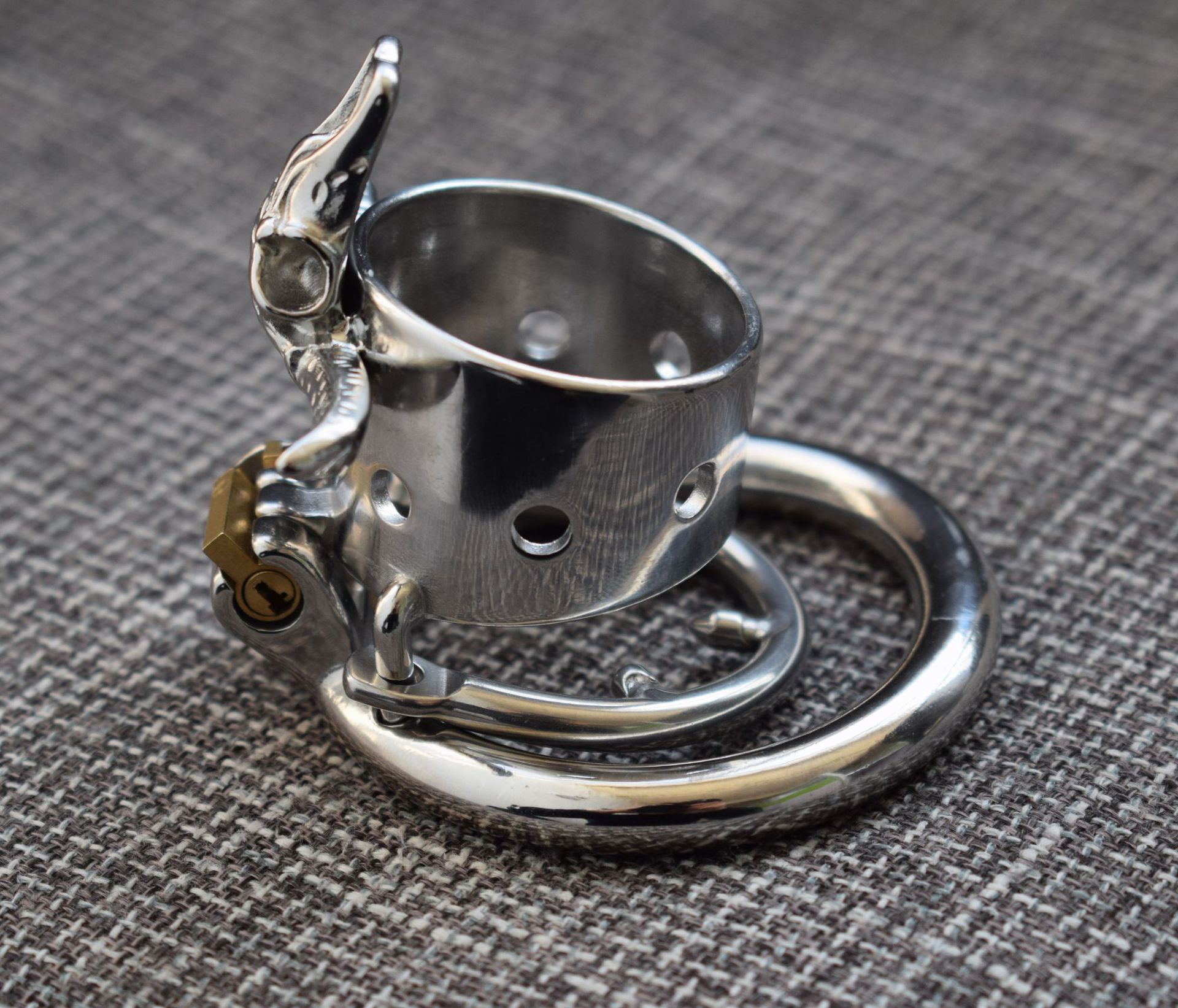 frrk不锈钢新品2021年生肖款牛头贞操缩带防脱环男用成人情趣用品