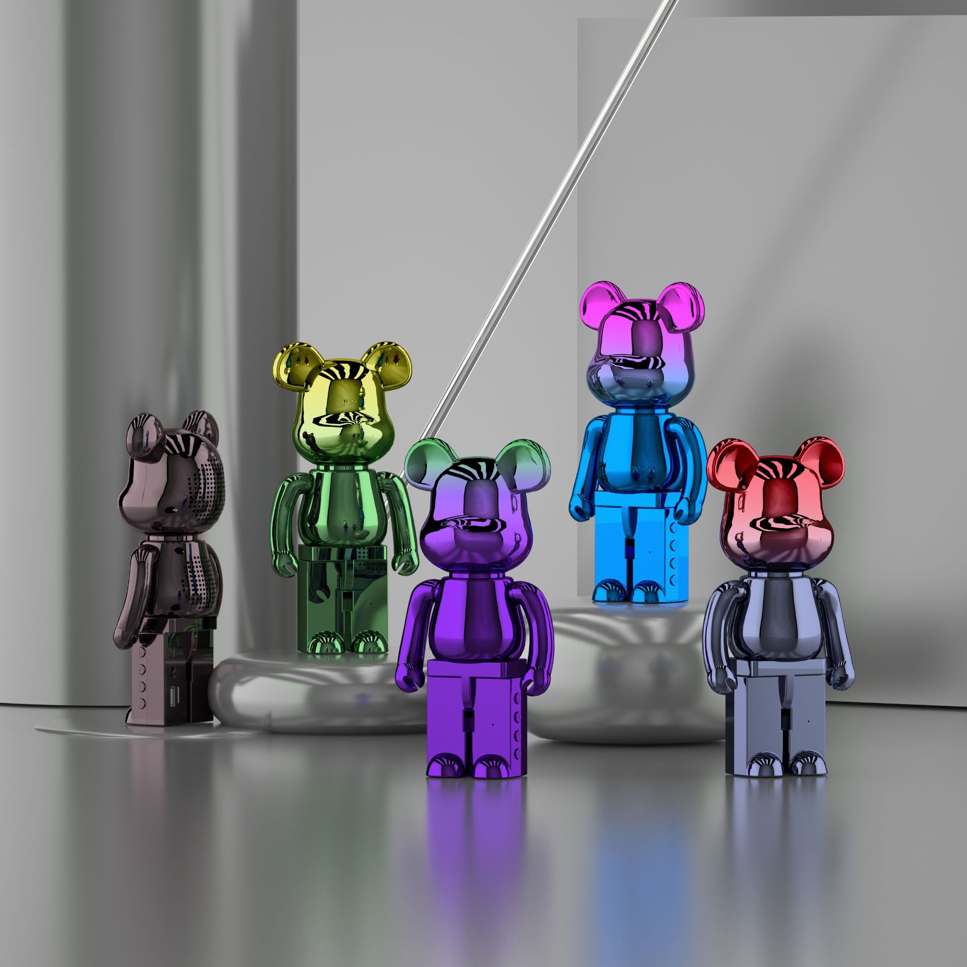 爆款暴力熊蓝牙音箱电镀款迷你桌面摆件礼品潮流网红抖音同款热销