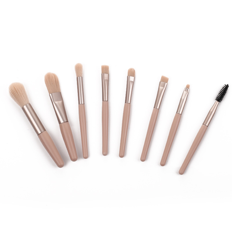 New 8 Mini Matte Makeup Brush Set Portable Models Soft Hair Makeup Brush Cross-Border Beauty Tools Wholesale