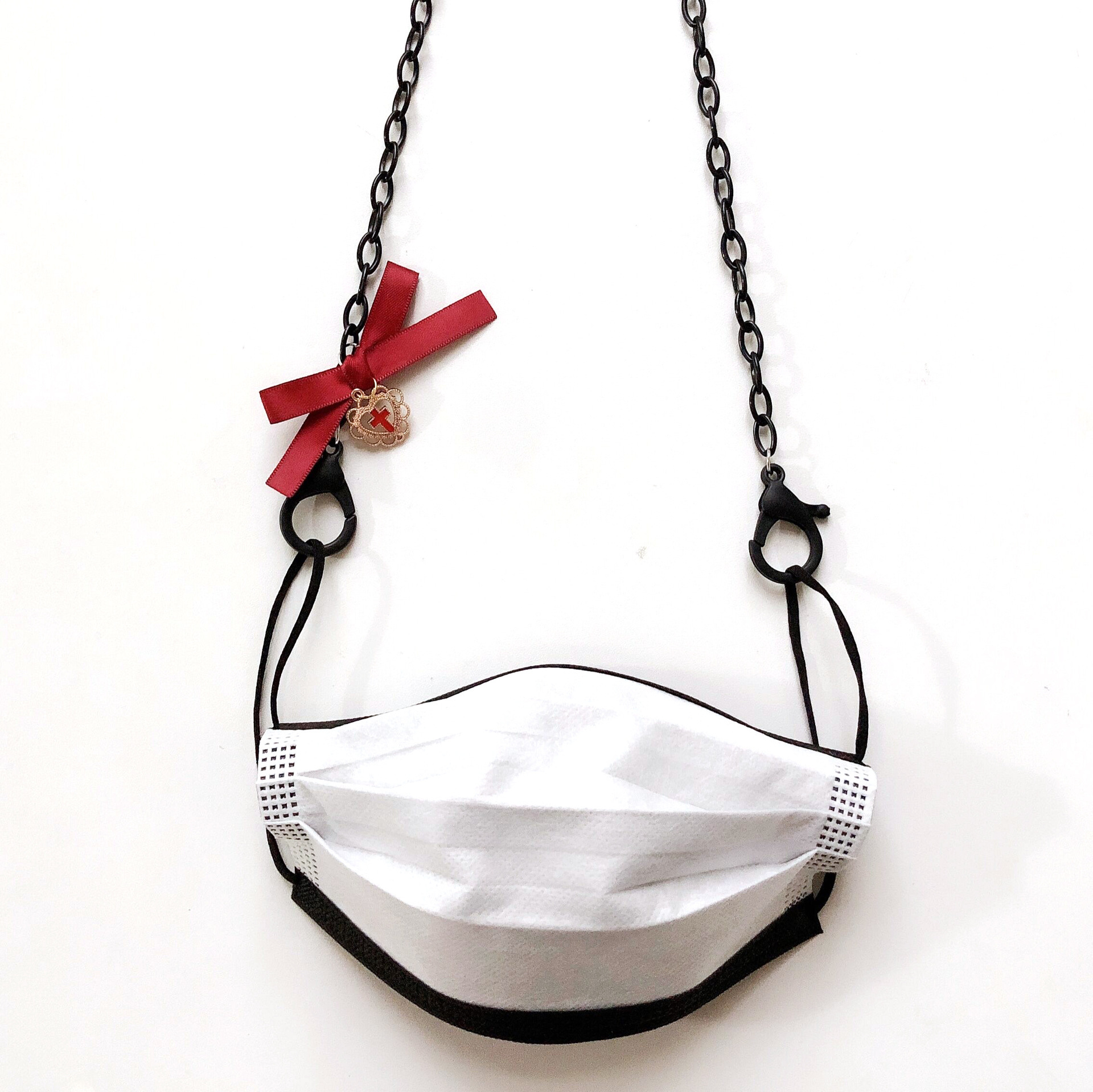 口罩防丢挂链蝴蝶结diy吊坠十字架挂饰简约眼镜链防滑挂绳韩版环