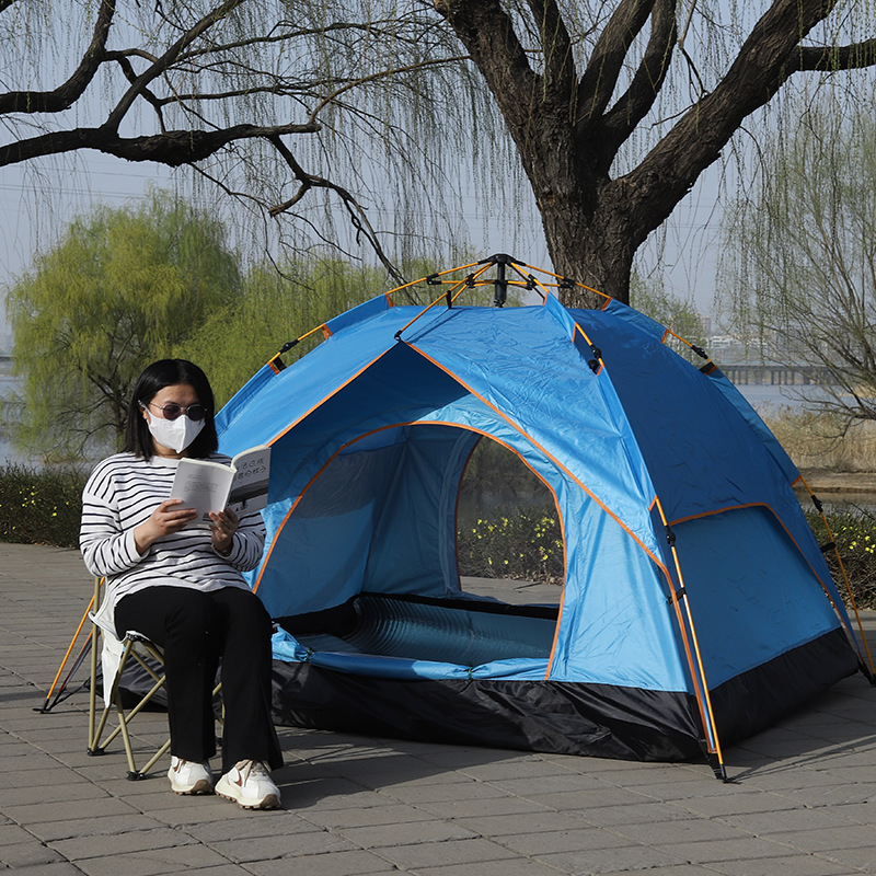 双人户外露营帐篷包邮可折叠免安装沙滩帐篷速开旅游野营防雨帐篷