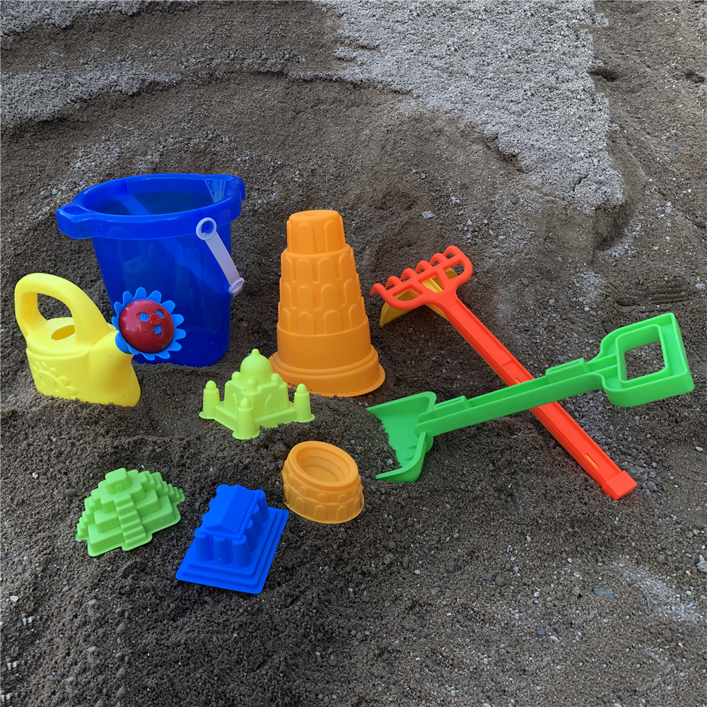 儿童沙滩玩具挖沙玩沙工具戏水沙滩桶10pcs铲子组合套装