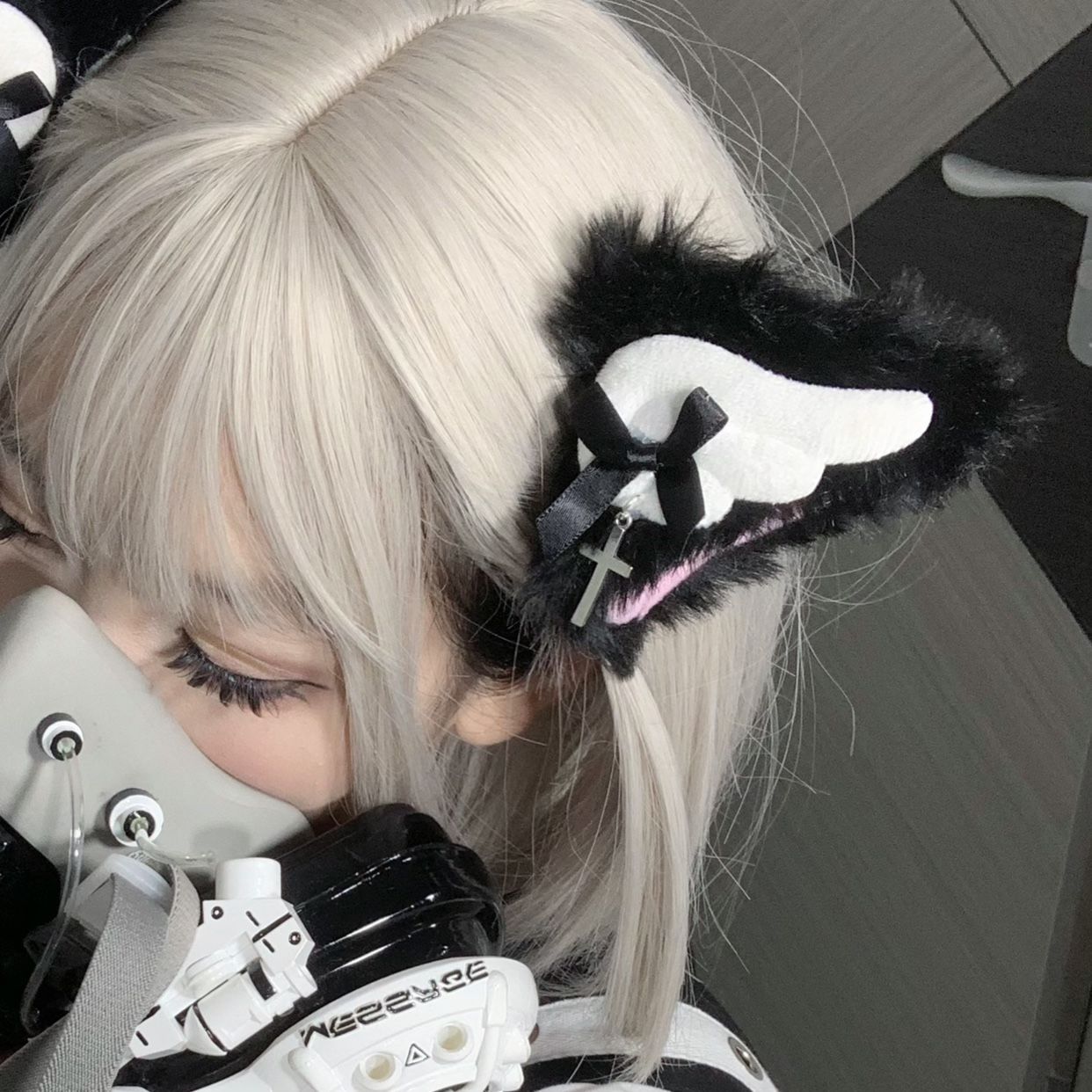 1gangster inn原创猫耳发夹地蕾系lolita翅膀发夹kc兽耳头饰-阿里巴巴