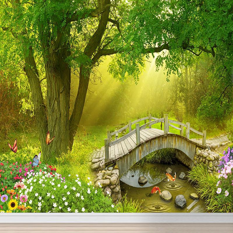 风景墙贴壁画墙壁贴画自粘壁纸装饰背景墙卧室画墙纸墙画贴纸图片