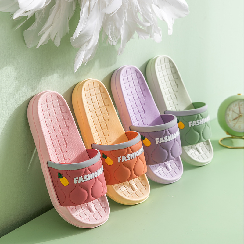 2021 New Slippers Women's Summer Couples Sandals Home Indoor Non-Slip Soft Bottom Home Bath Mute Slippers