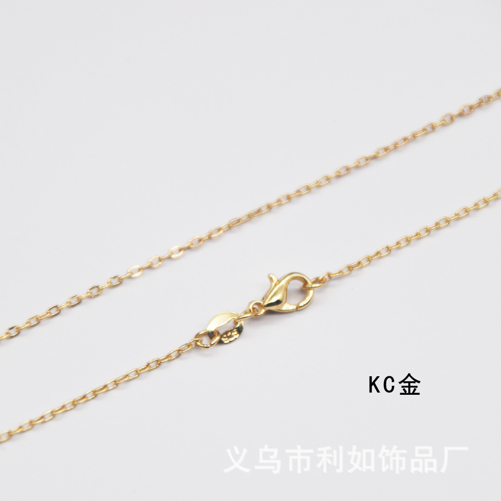 Amazon Accessories Necklace DIY Chain Charm Gold-Plated Silver-Plated Color-Preserving Handmade Chain Factory Goods Wholesale