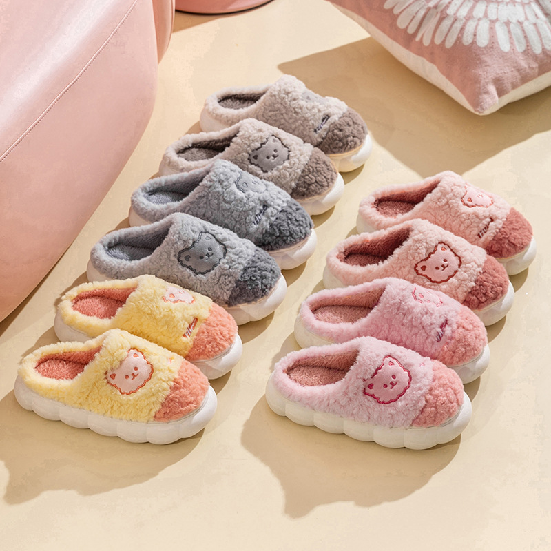 indoor thickening warm plush cotton slippers female couple home men‘s slippers autumn and winter home factory wholesale