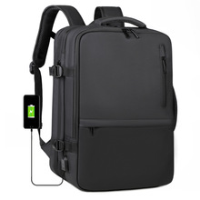 新款男士扩展旅行背包17寸电脑包背包批发扩容手提商务男士双肩包