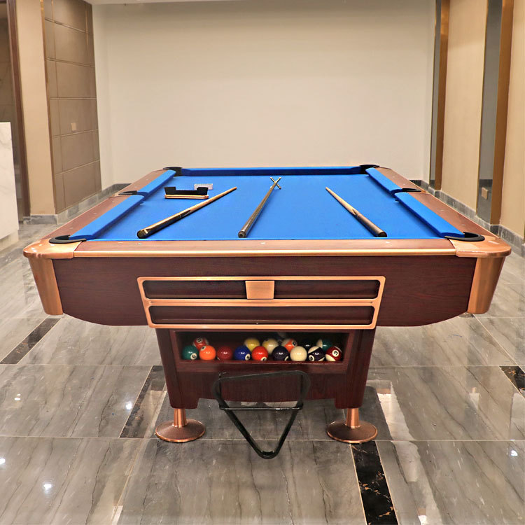 标准九尺大理石台球桌实木框架自动回球家用桌球台斯诺克球桌案子