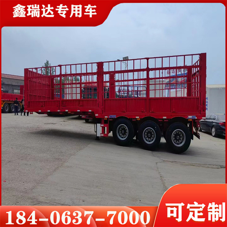 轻量化13米仓栏半挂车价格—配置及上户吨位2.4米高栏-阿里巴巴