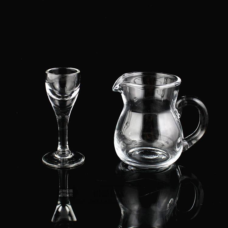刻度玻璃加厚二两分酒器家用100毫升白酒壶白酒杯套装酒具饭店用