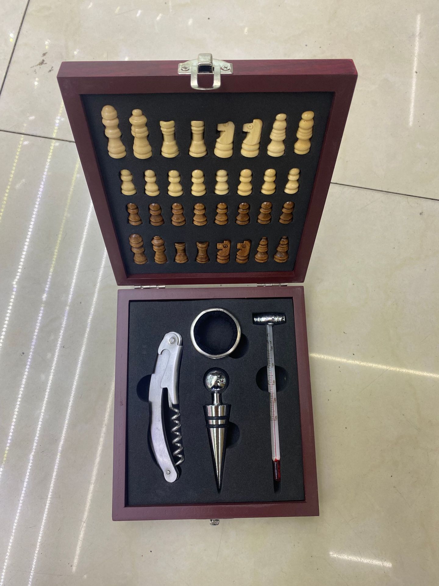 Chess Corkscrew Set Wooden Box Corkscrew Set Gift Box