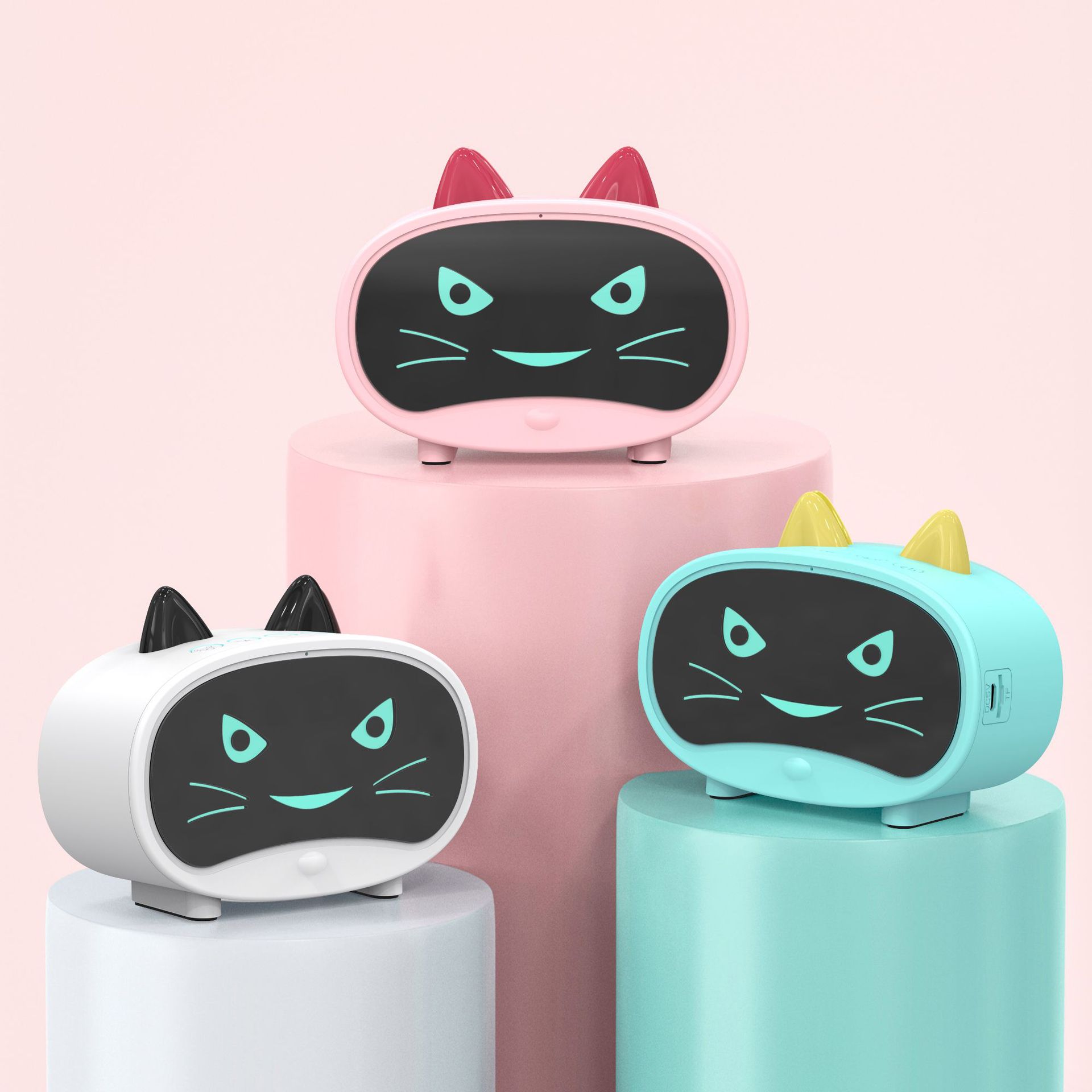 多功能无线蓝牙音箱卡通便携式户外迷你闹钟小音响礼品时钟音响